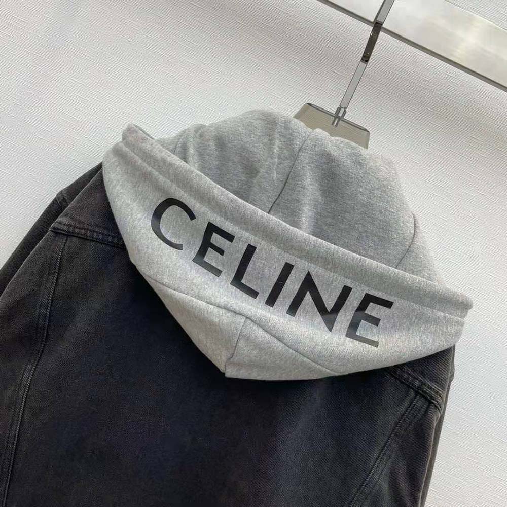 Celine Men Trucker Jacket in Charcoal Wash Denim - image 5