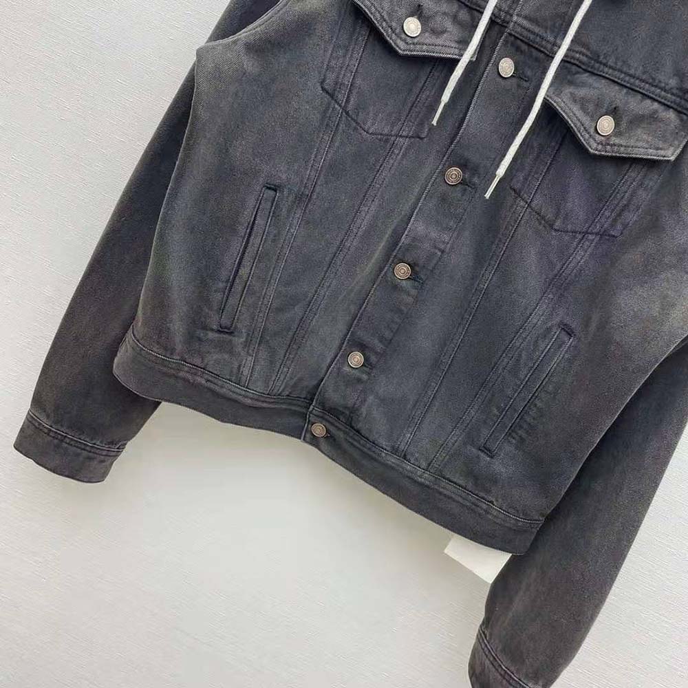 Celine Men Trucker Jacket in Charcoal Wash Denim - image 6