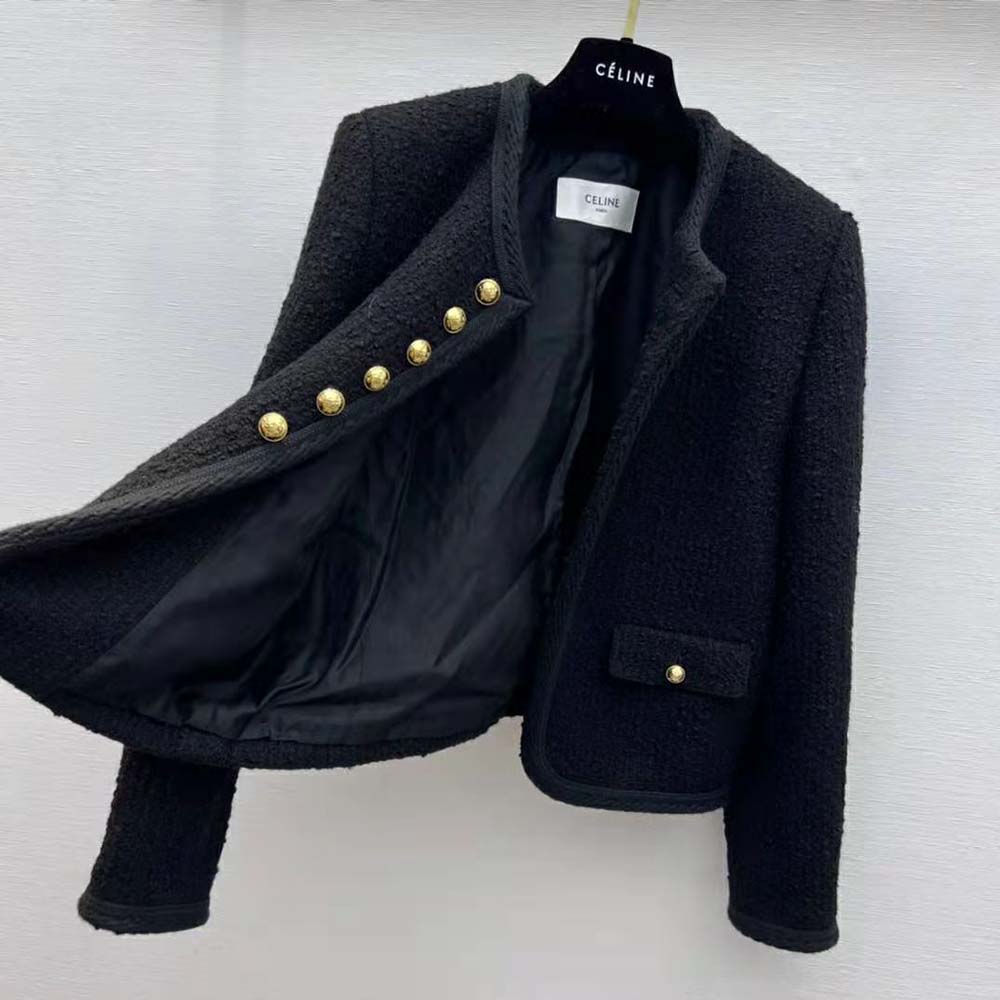 Celine Women Chasseur Jacket in Bouclette Natté-Black - image 4