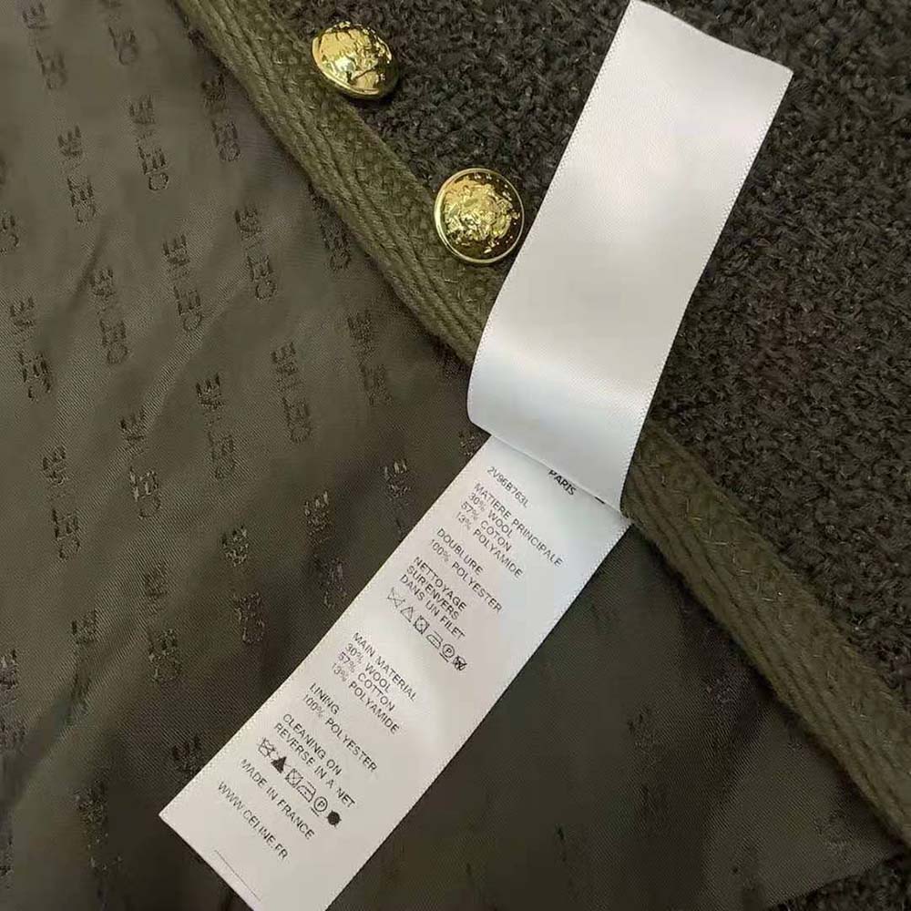 Celine Women Chelsea Jacket in Bouclette Natté-Green - image 10