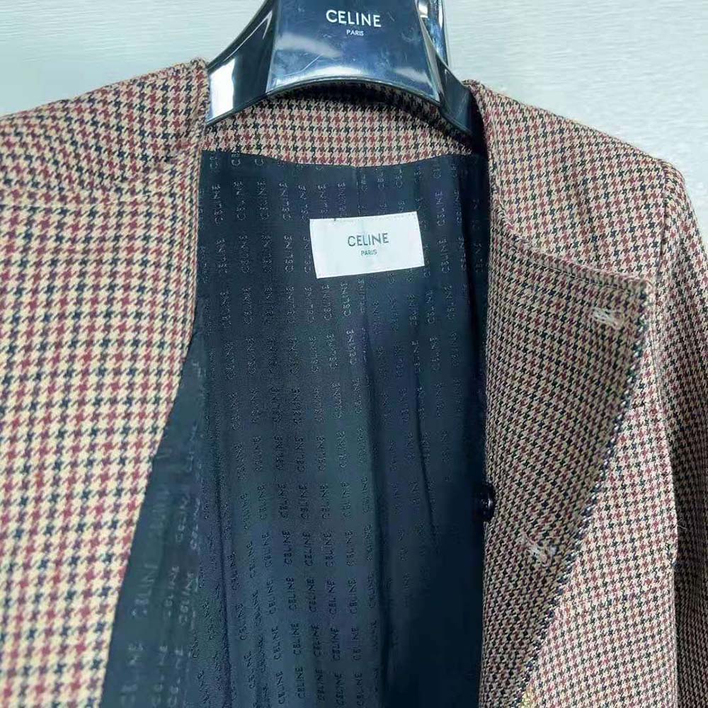Celine Women Chelsea Jacket in Double Houndstooth Wool - image 7