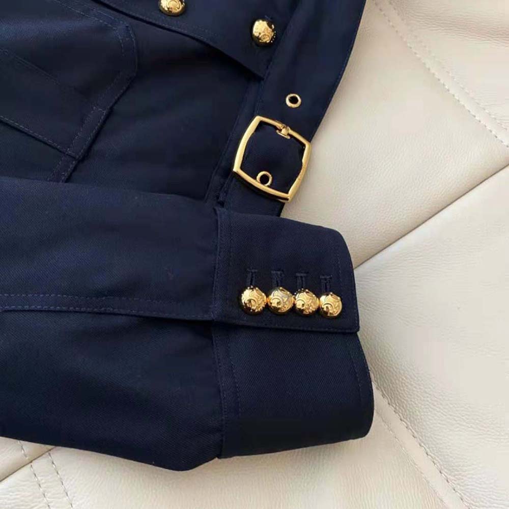 Celine Women Cropped Saharienne Jacket in Diagonal Wool - image 6