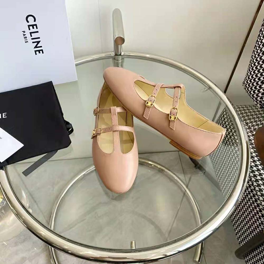 Celine Women Les Ballerines Celine Double Strap Mary Jane in Lambskin - image 5