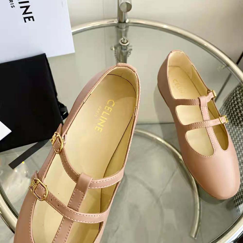 Celine Women Les Ballerines Celine Double Strap Mary Jane in Lambskin - image 8