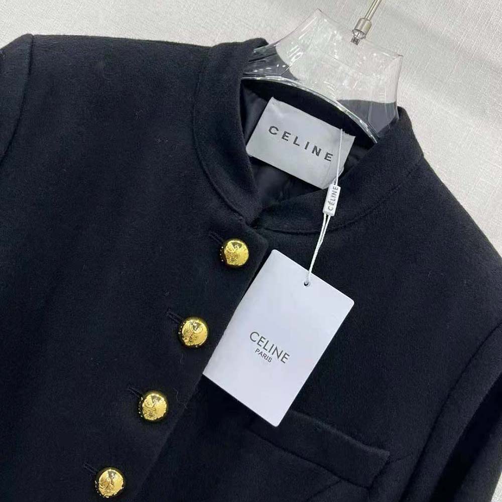 Celine Women Military Coat in Wool Cloth - image 7