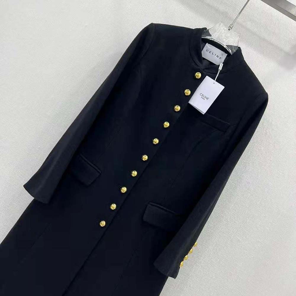 Celine Women Military Coat in Wool Cloth - image 4