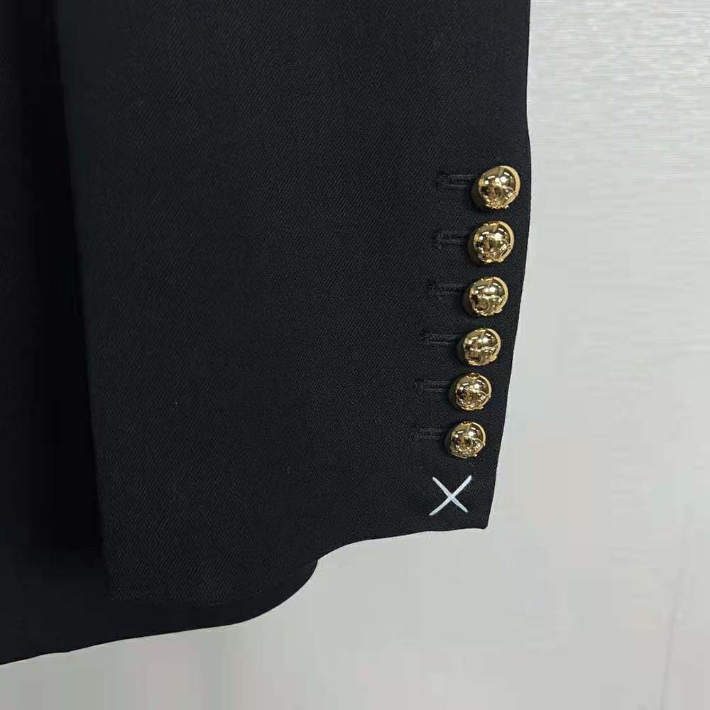 Celine Women Military Jacket in Wool Cloth-Black - image 8