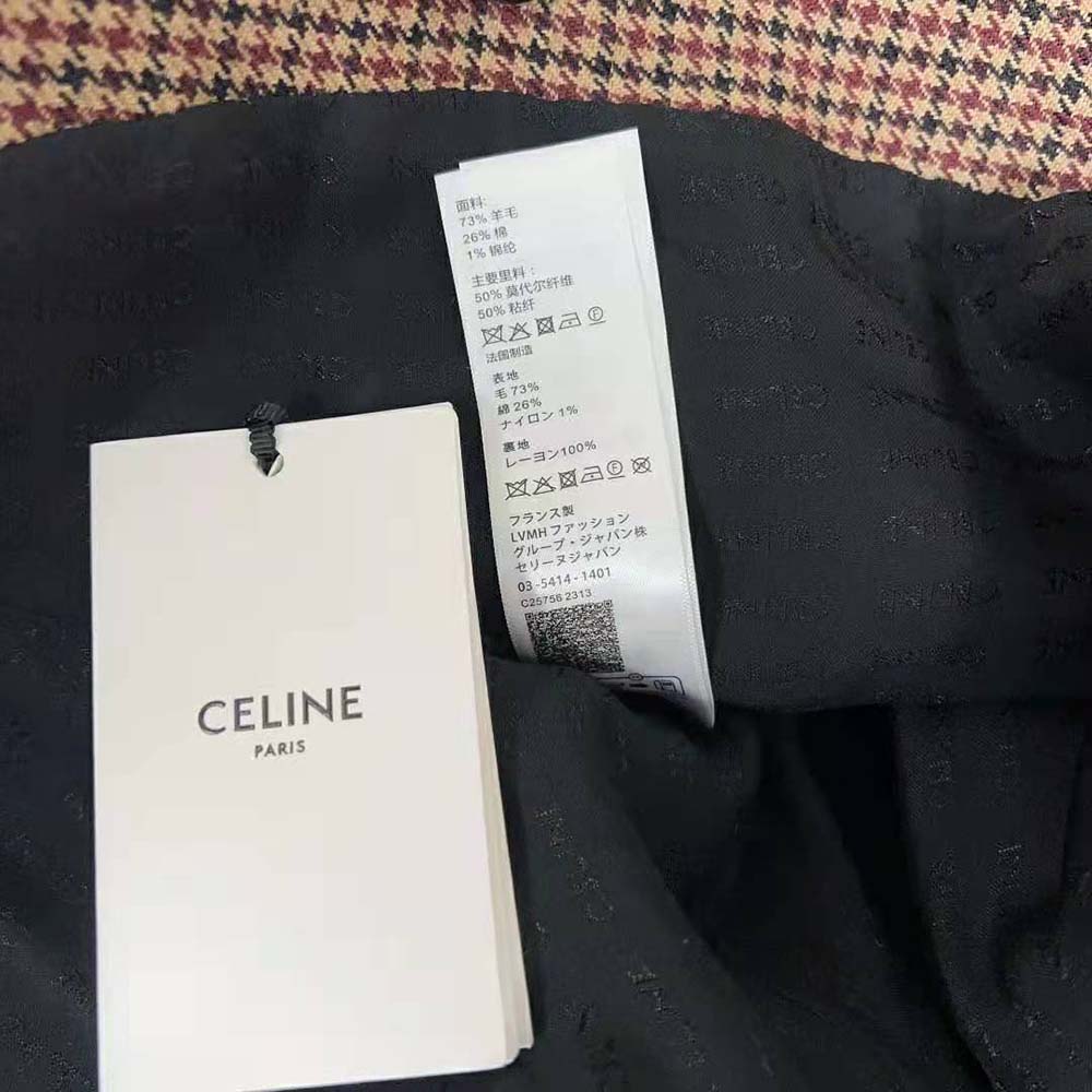 Celine Women Mini Skirt in Double Houndstooth Wool - image 7