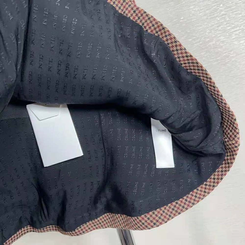 Celine Women Mini Skirt in Double Houndstooth Wool - image 6