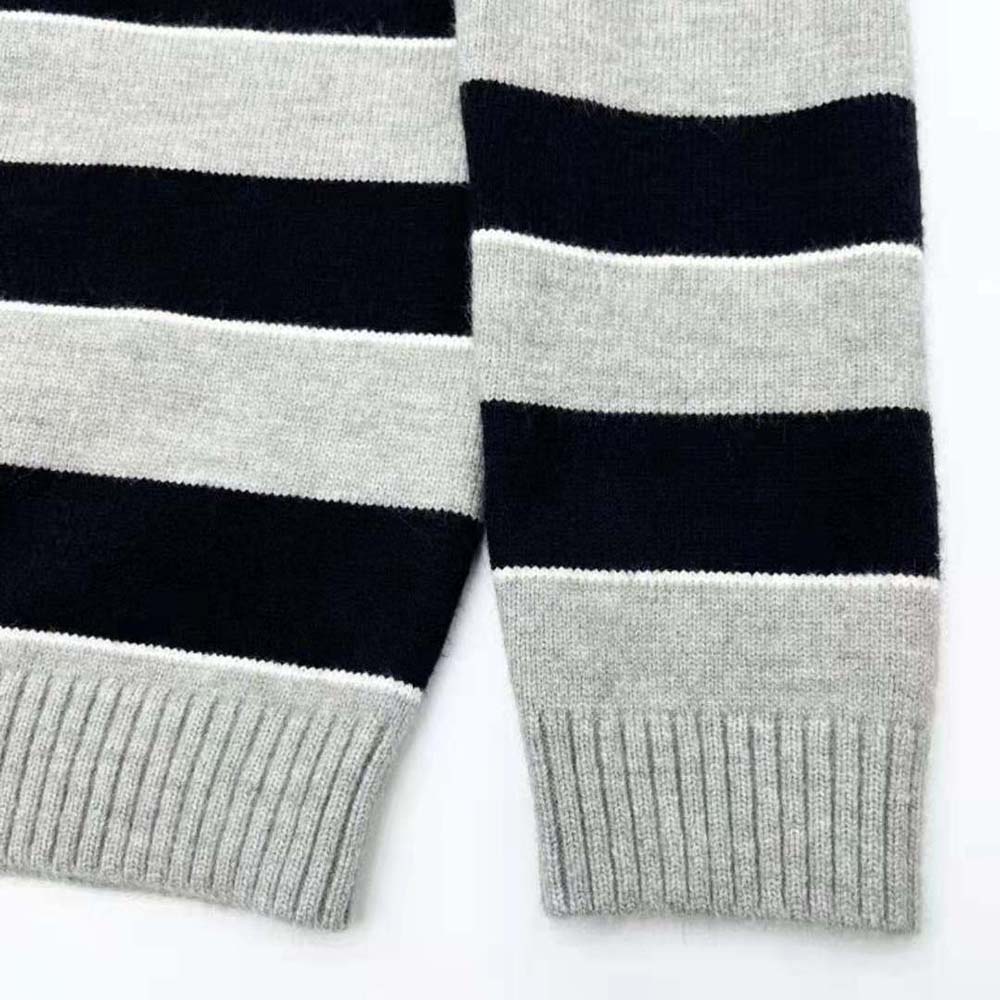 Celine Women Triomphe Crew Neck Sweater in Striped Wool - image 9