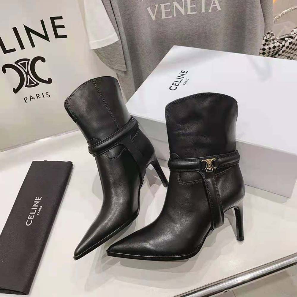 Celine Women Verneuil Triomphe Harness Low Boot in Calfskin - image 4