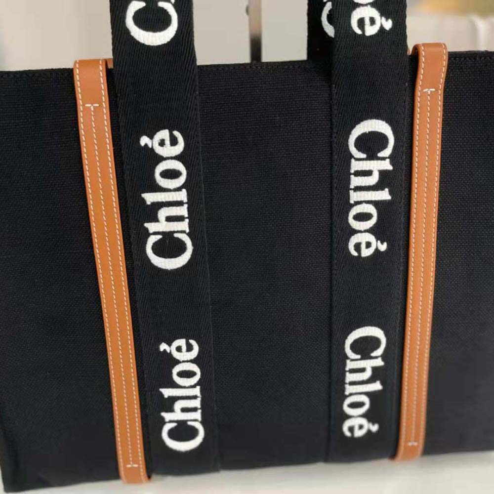 Chloe Women Medium Woody Tote Bag-Black - image 7