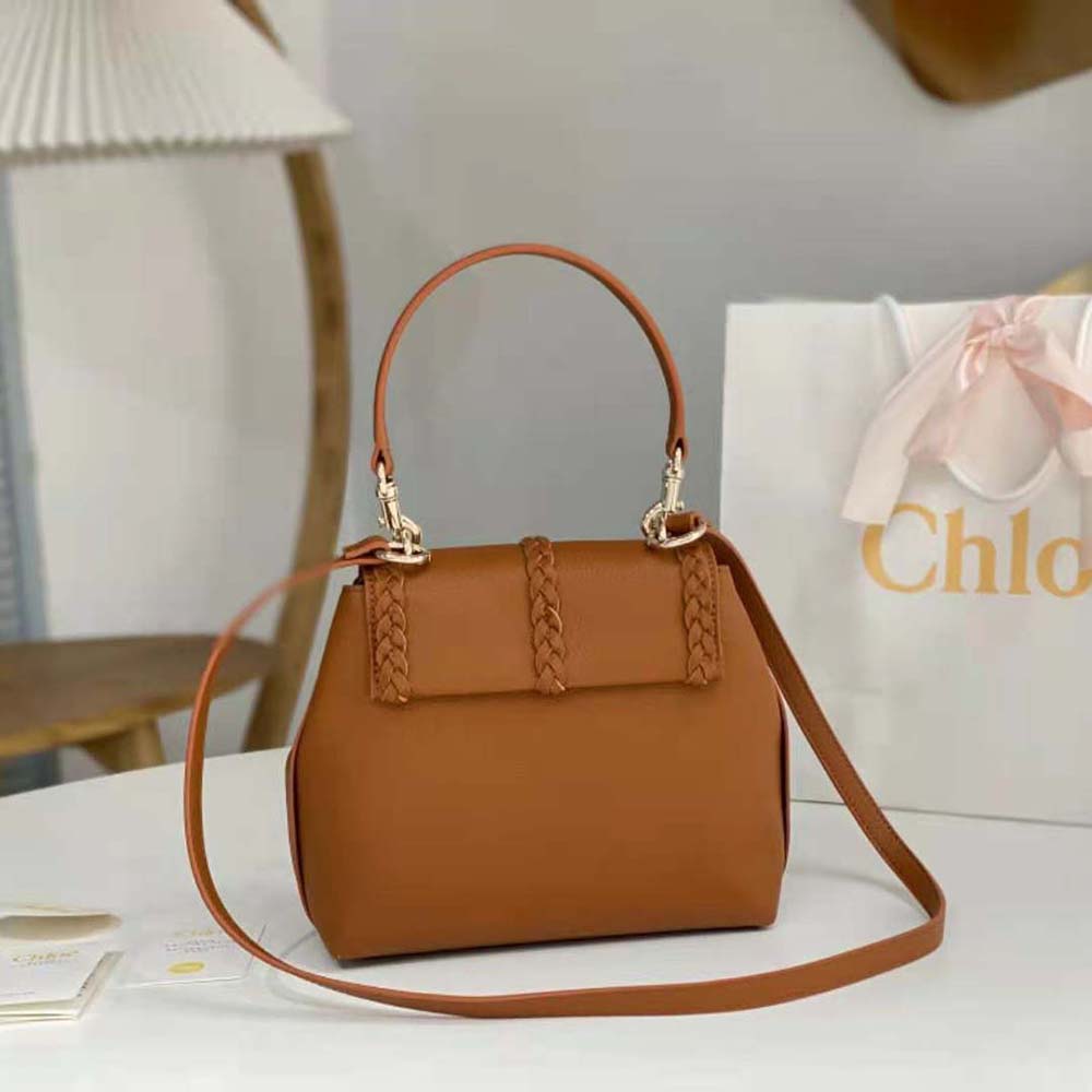 Side angle showing soft leather texture of Chloe Women Penelope Small Soft Shoulder Bag