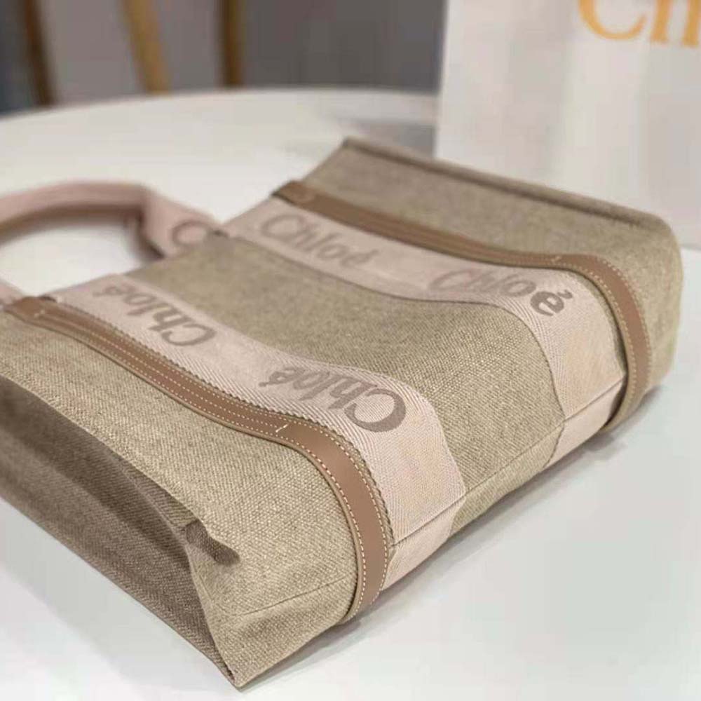 Chloe Women Small Woody Tote Bag-Beige - image 8
