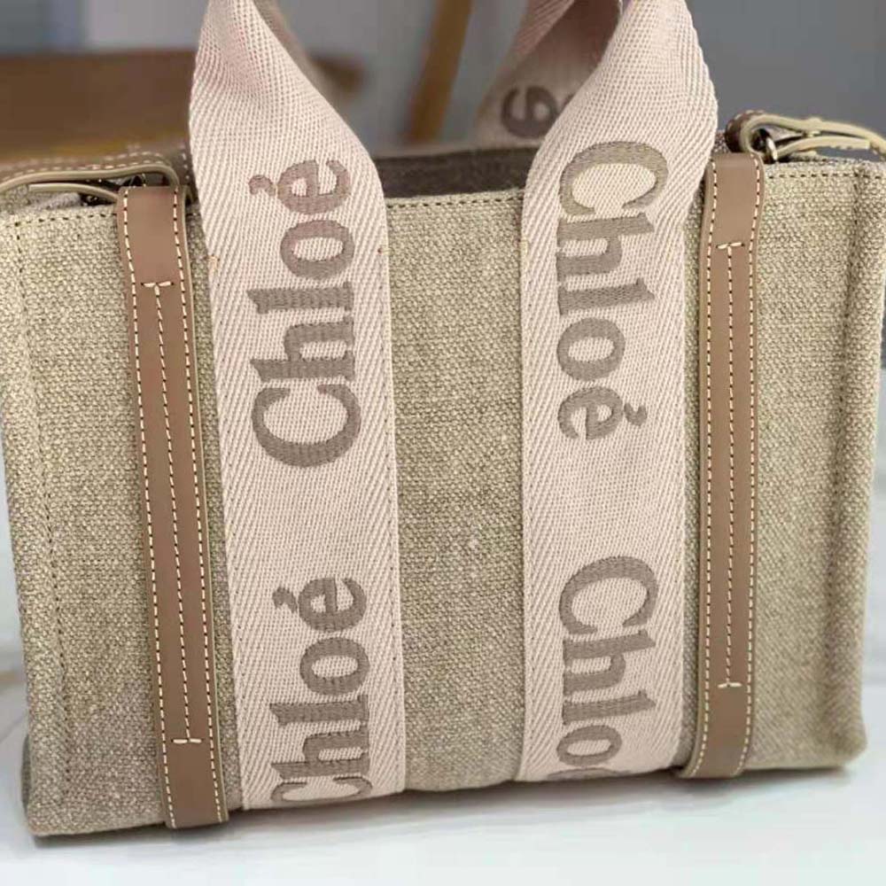 Chloe Women Small Woody Tote Bag-Beige - image 6