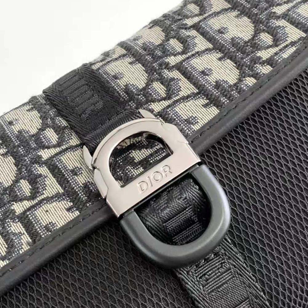 Dior Men 8 Mini Bag with Strap Beige and Black Dior Oblique Jacquard - image 9