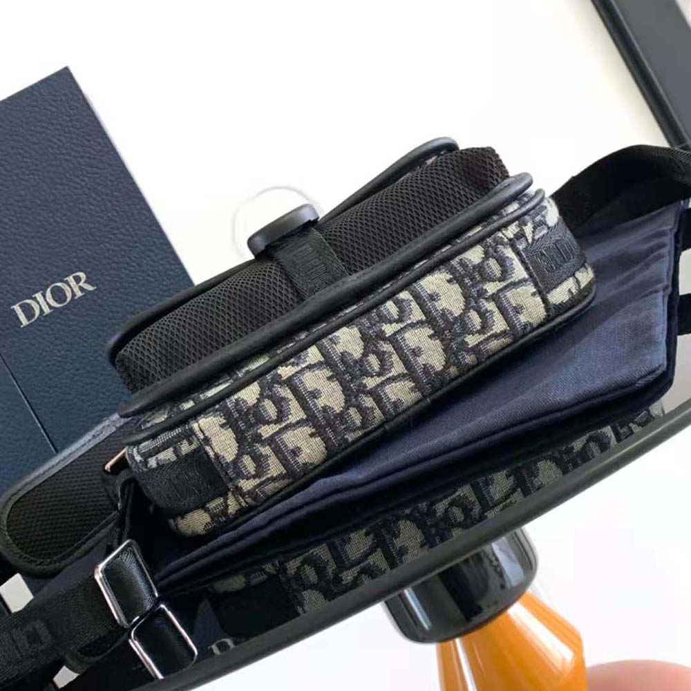 Dior Men 8 Mini Bag with Strap Beige and Black Dior Oblique Jacquard - image 5
