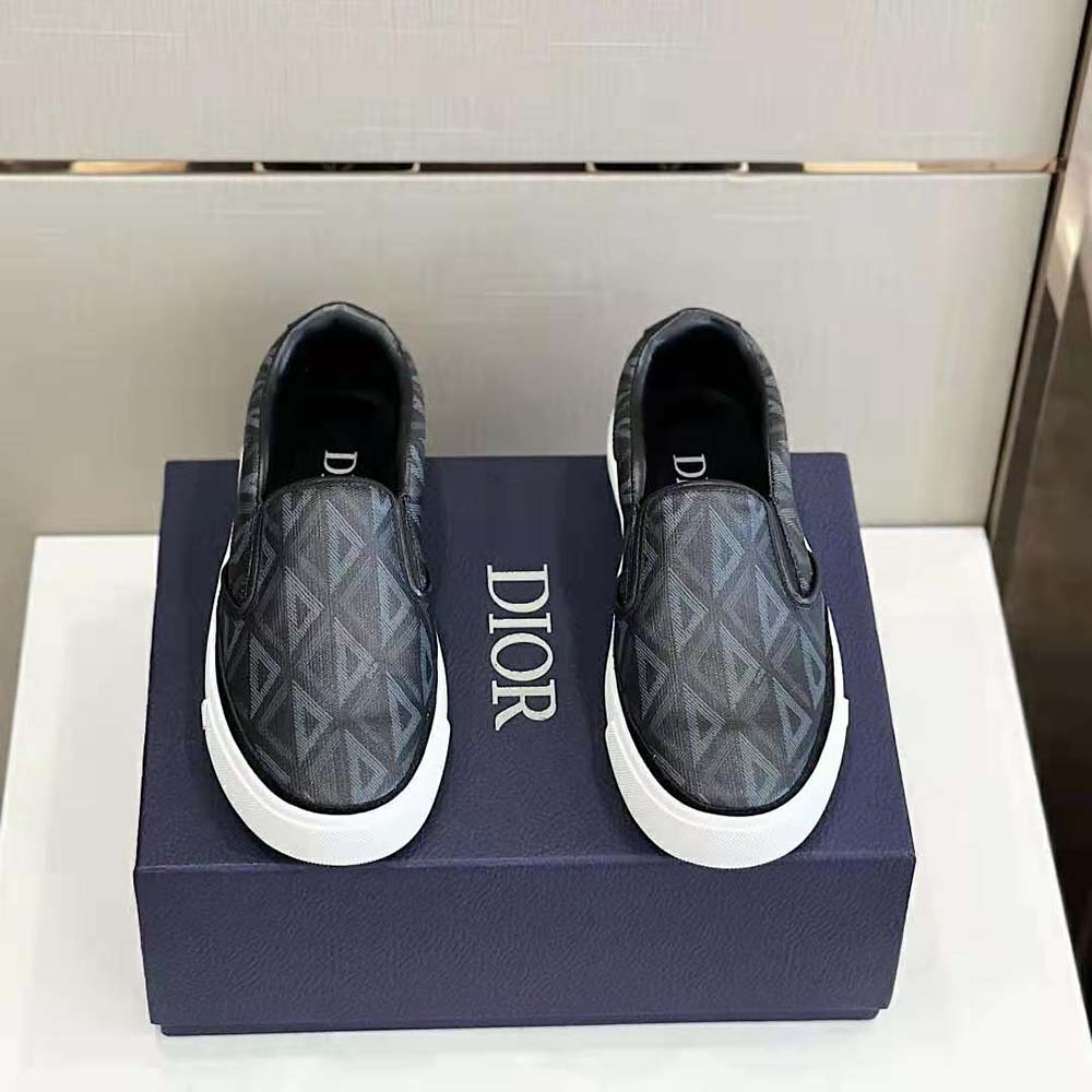 Top-down angle showing sleek silhouette of Dior Men B101 Slip-on Sneaker