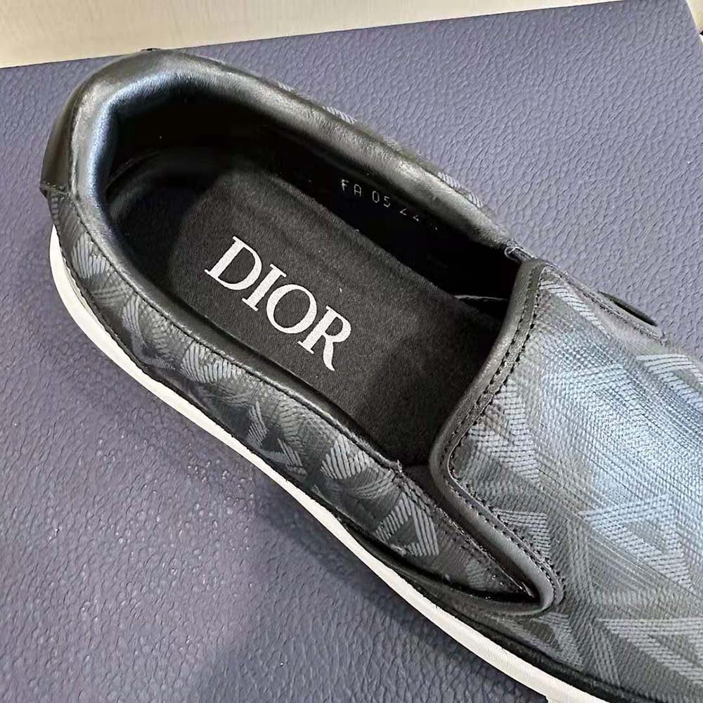 Dior Men B101 Slip-on Sneaker Black CD Diamond Canvas and Smooth Calfskin - image 8