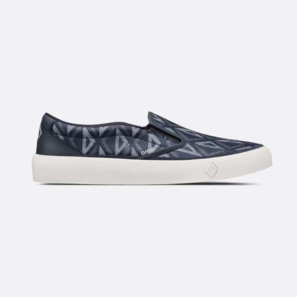 Side view of Dior Men B101 Slip-on Sneaker Navy Blue