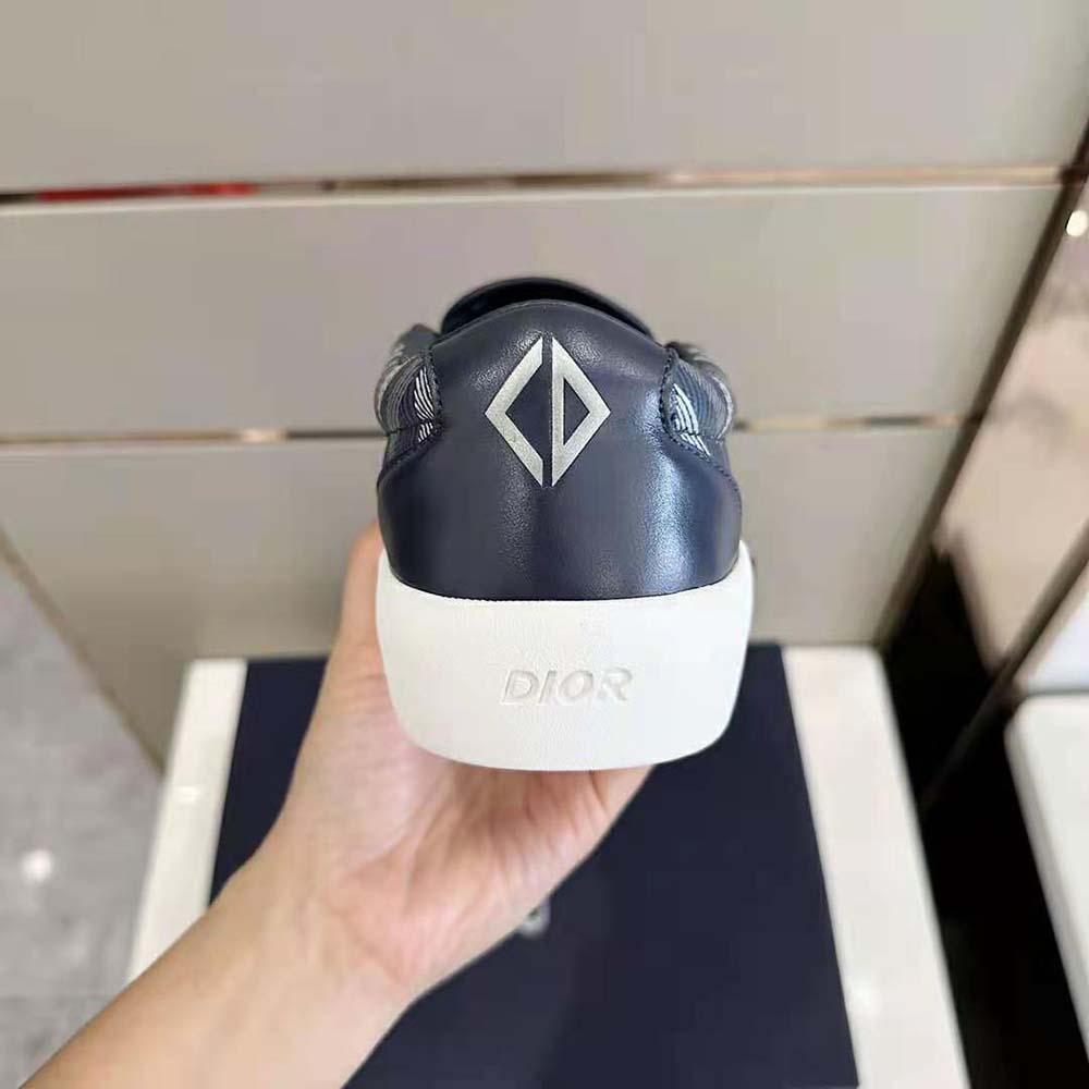 Dior Men B101 Slip-on Sneaker Navy Blue CD Diamond Canvas and Smooth Calfskin - image 9