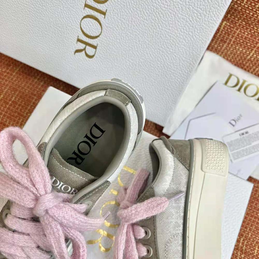 Dior Men B33 Sneaker Gray and White Dior Oblique Jacquard and Gray Suede - image 7
