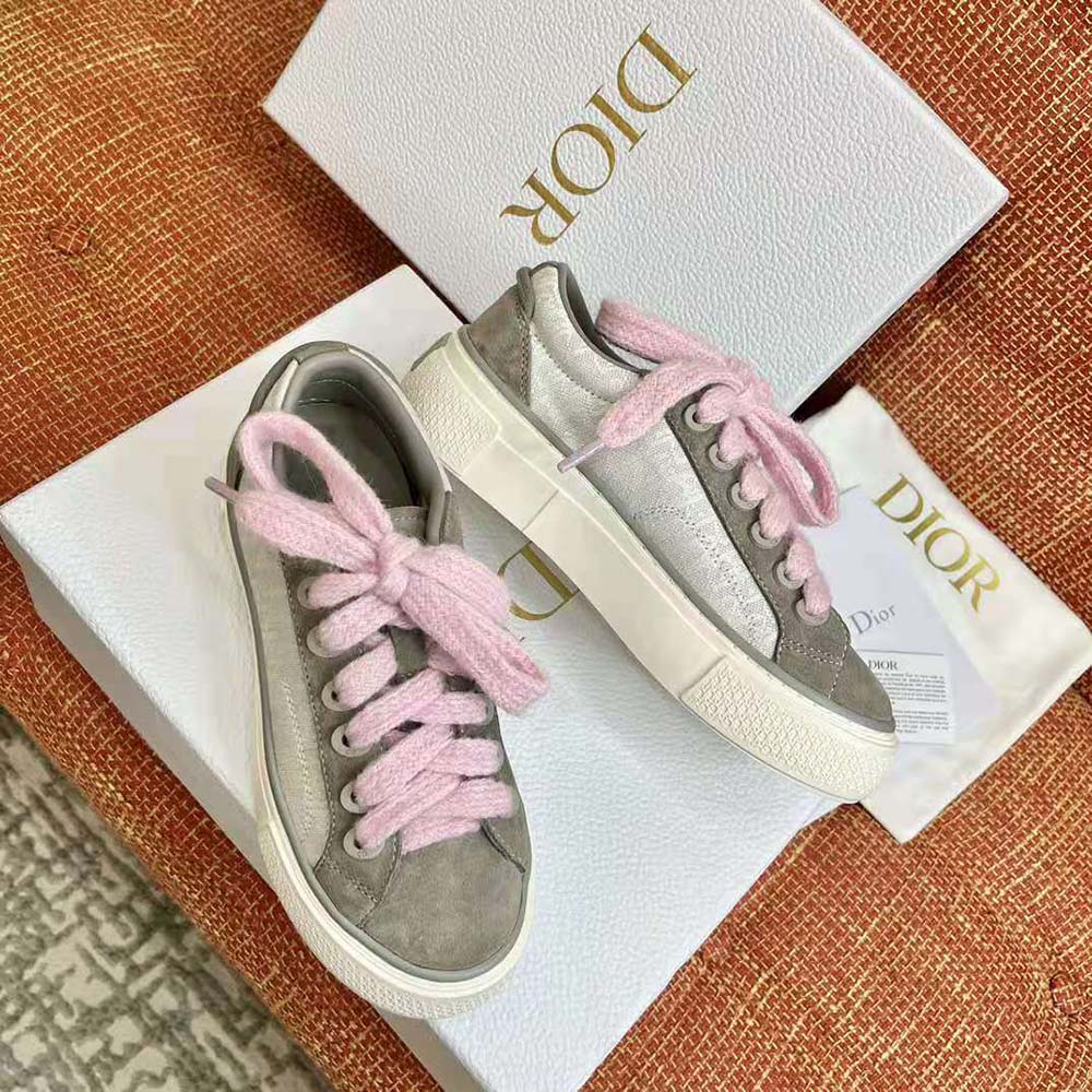 Top-down view showcasing lace-up closure of Dior Men B33 Sneaker
