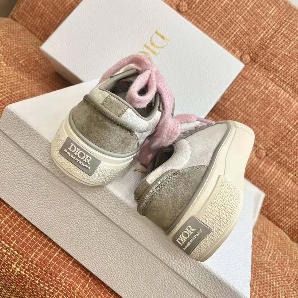 Dior Men B33 Sneaker Gray and White Dior Oblique Jacquard and Gray Suede - image 8