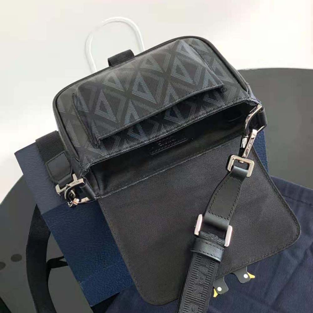 Dior Men Mini Dior Hit the Road Bag Black CD Diamond Canvas - image 6