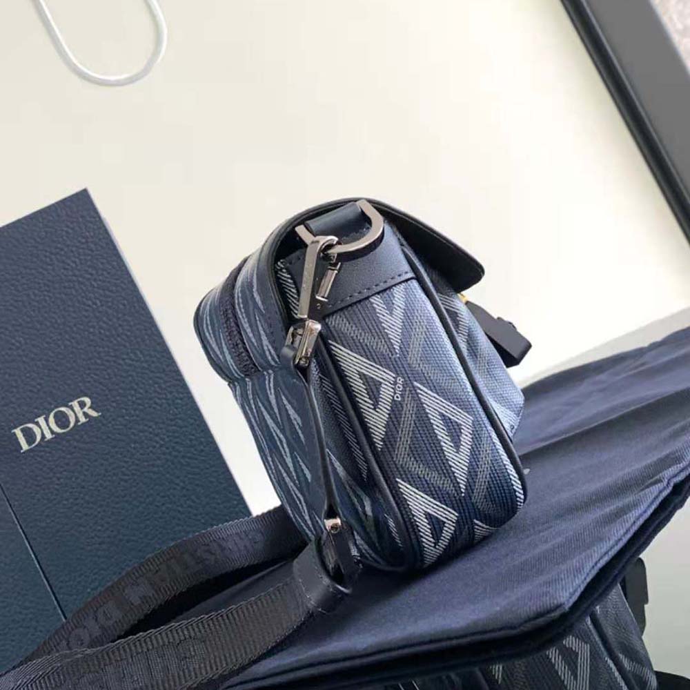 Dior Men Mini Dior Hit the Road Bag Navy Blue CD Diamond Canvas - image 4