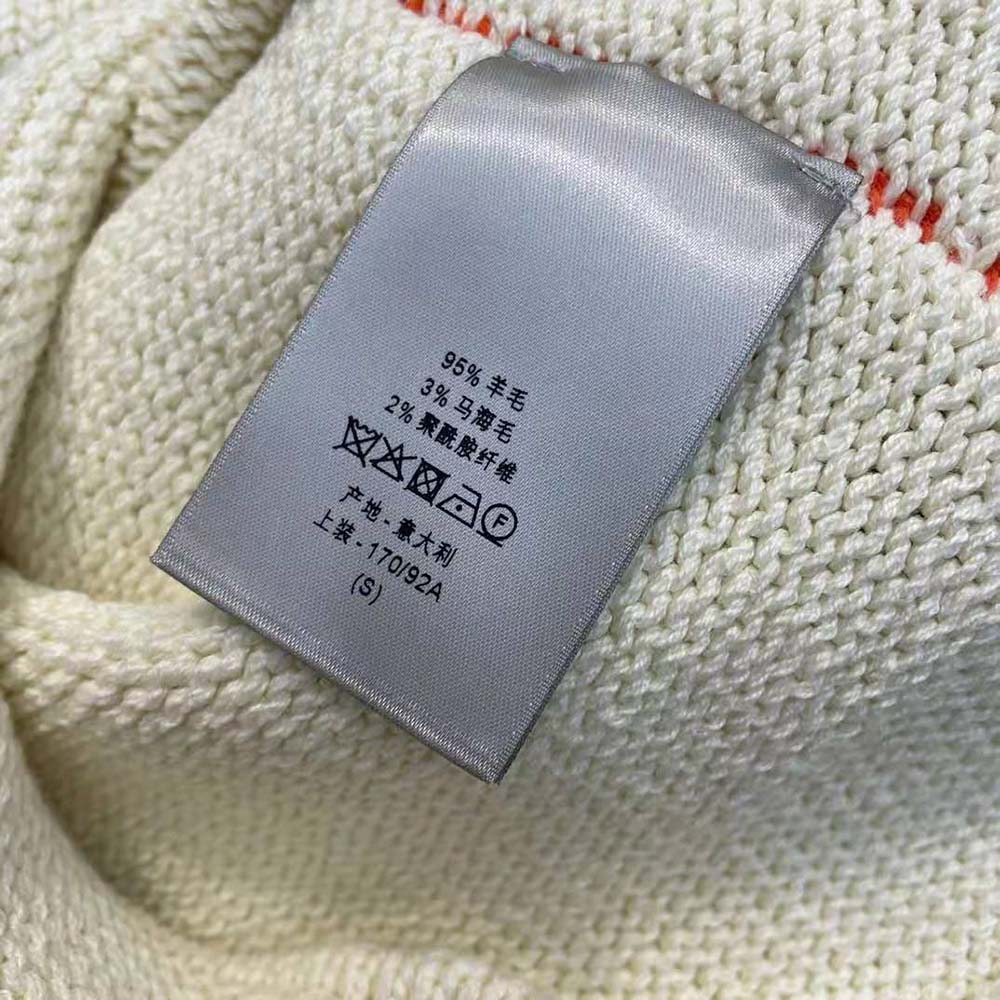 Dior Men Sweater White Wool and Mohair-Blend Jacquard - image 10
