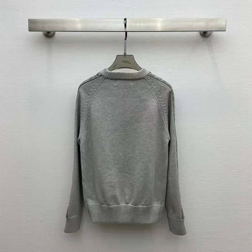 Side angle showing silhouette of Dior Men Sweater with Dior Oblique Inserts