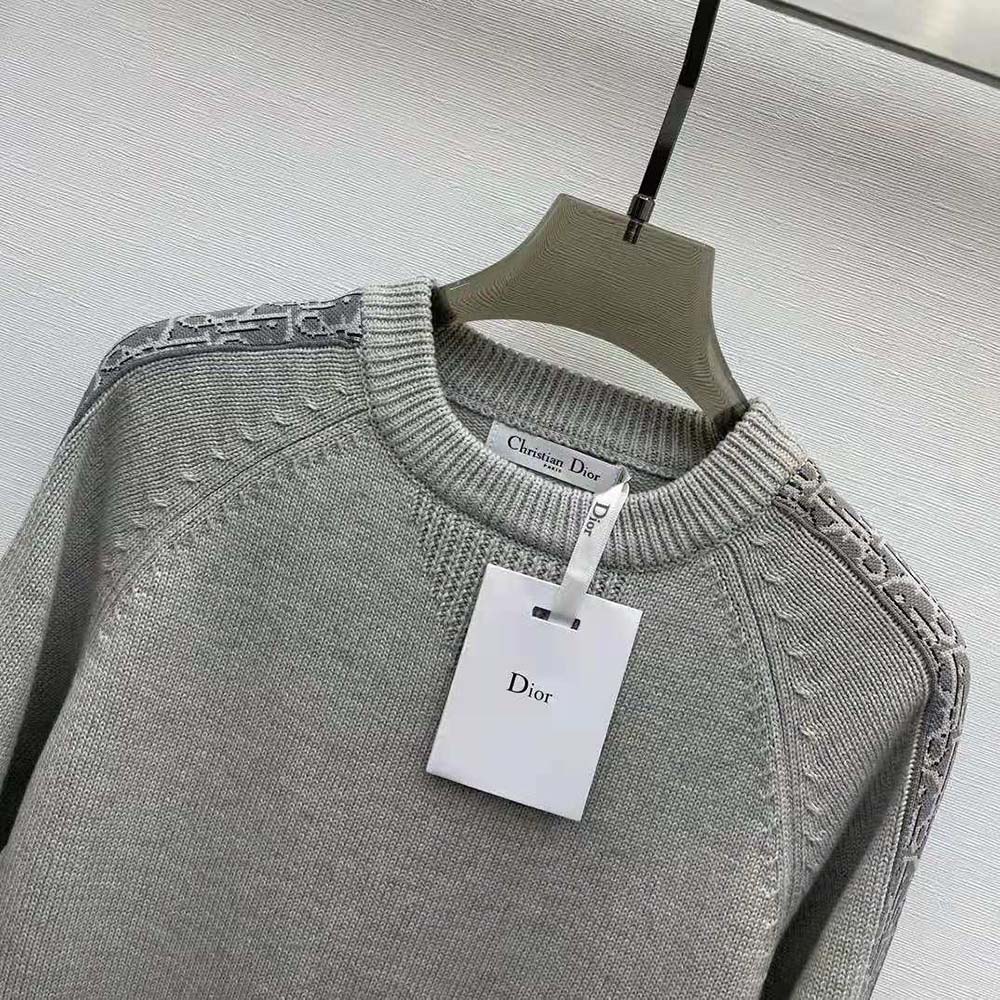 Dior Men Sweater with Dior Oblique Inserts Gray Cotton Jersey - image 4