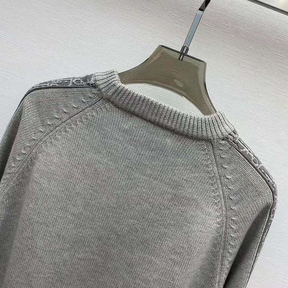 Dior Men Sweater with Dior Oblique Inserts Gray Cotton Jersey - image 5
