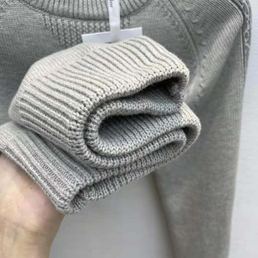 Dior Men Sweater with Dior Oblique Inserts Gray Cotton Jersey - image 9