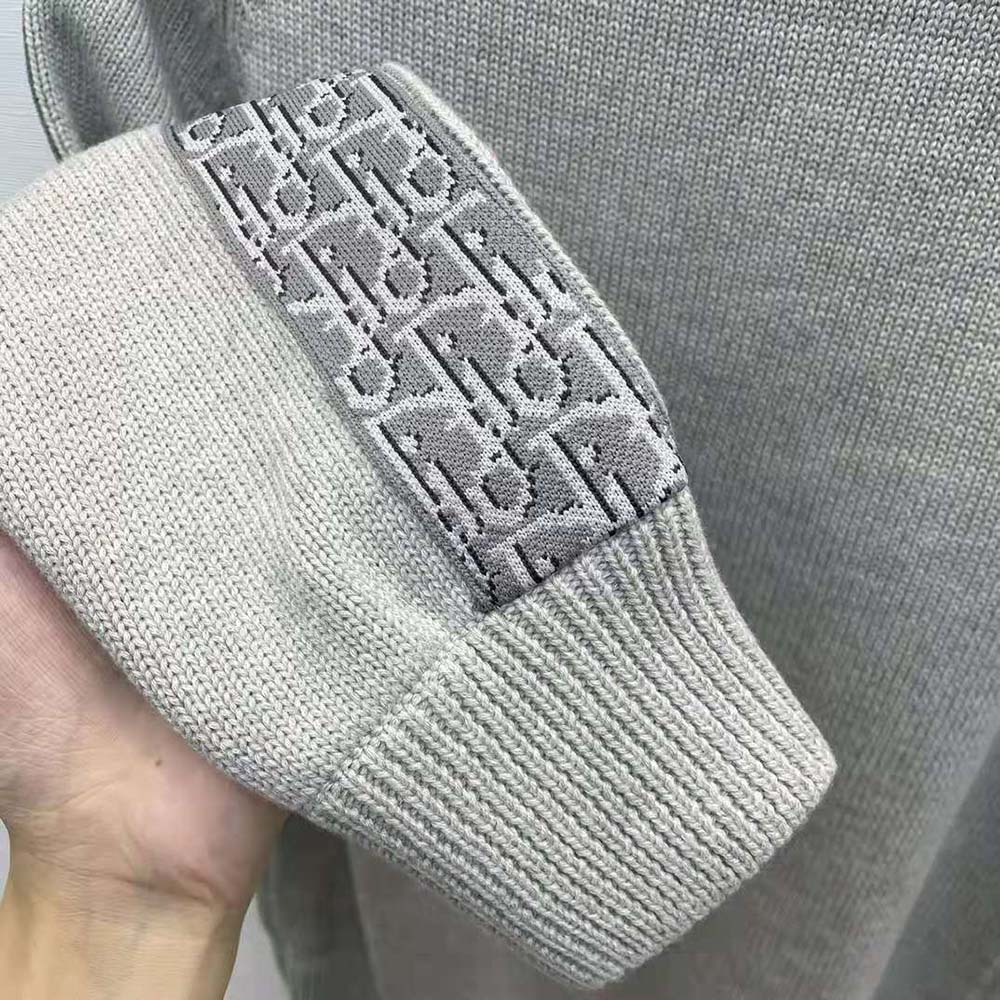 Dior Men Sweater with Dior Oblique Inserts Gray Cotton Jersey - image 8
