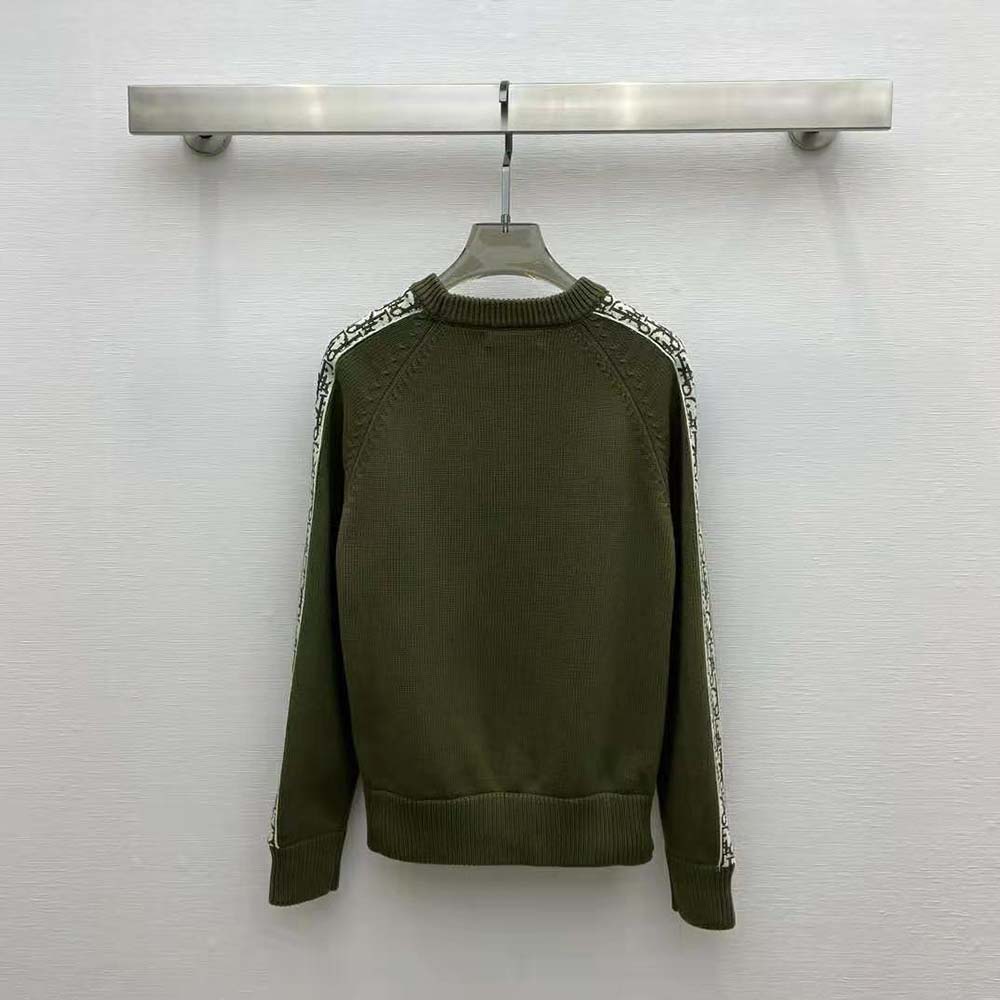 Side profile showing relaxed fit of Dior Men Sweater with Dior Oblique Inserts