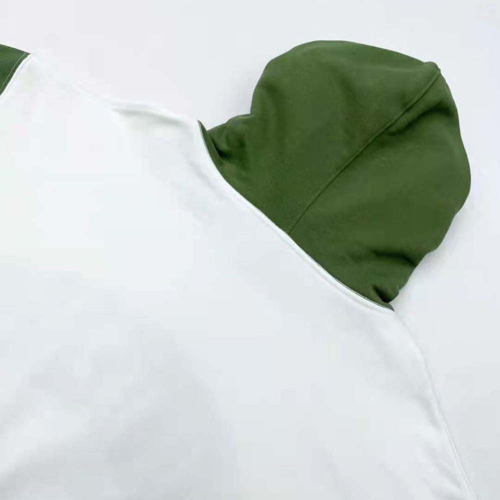Dior Men Tears Oversized Hooded Sweatshirt White and Green Cotton Fleece - image 5