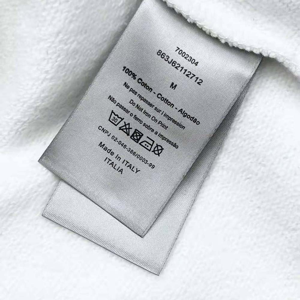 Dior Men Tears Oversized Hooded Sweatshirt White and Green Cotton Fleece - image 9