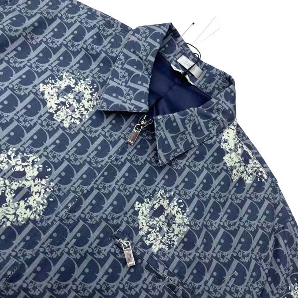 Dior Men Tears Zipped Blouson Blue Cotton Denim - image 4