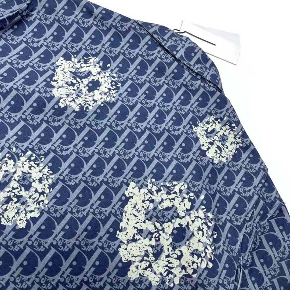 Dior Men Tears Zipped Blouson Blue Cotton Denim - image 5