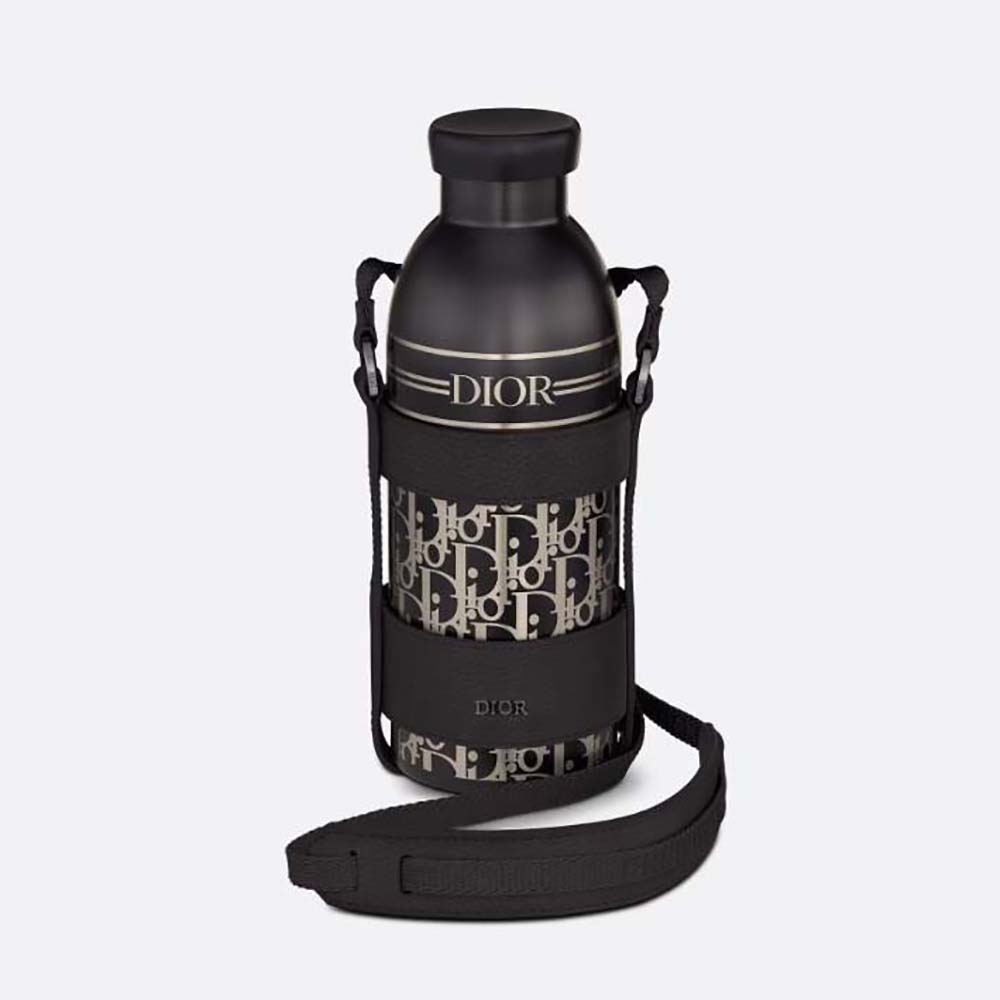Front view of Dior Unisex Aqua Bottle with shoulder strap