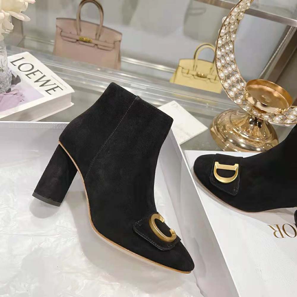 Dior Women C’est Dior Heeled Ankle Boot Suede Calfskin-Black - image 6