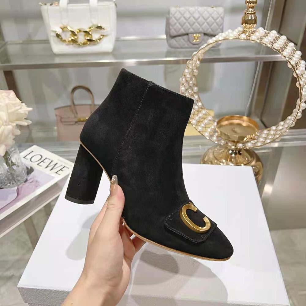 Dior Women C’est Dior Heeled Ankle Boot Suede Calfskin-Black - image 5