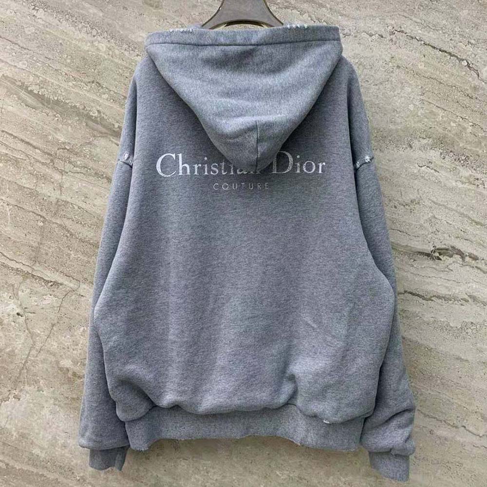 Back view showing hood and relaxed fit of Dior Men Christian Dior Couture Hooded Sweatshirt