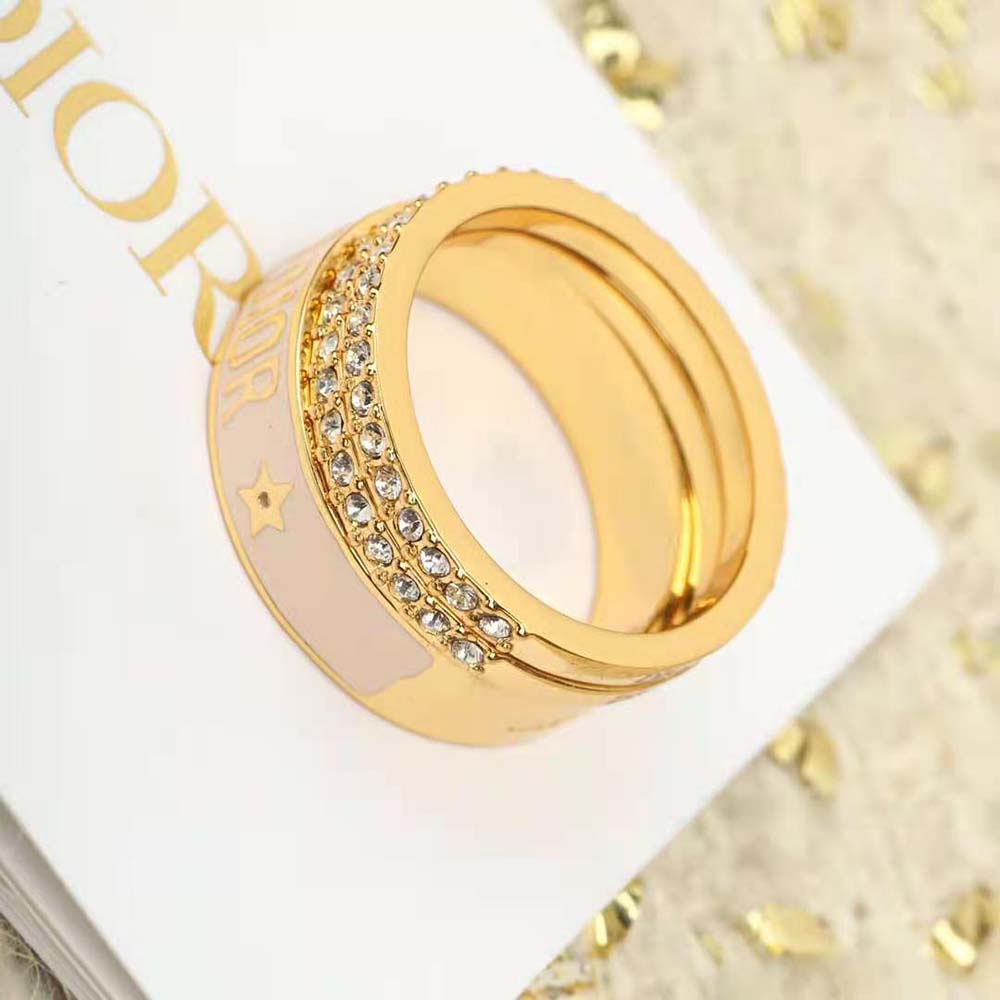 Dior Women Code Ring Set Pink-Finish Metal, Pink Crystals and Placid Blue Lacquer - image 5