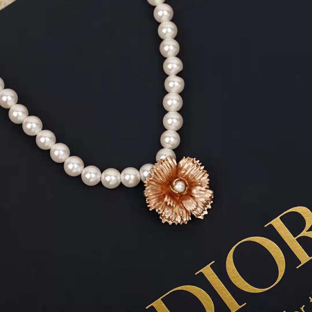 Dior Women D-Millefiori Necklace Matte Pink-Finish Metal - image 4