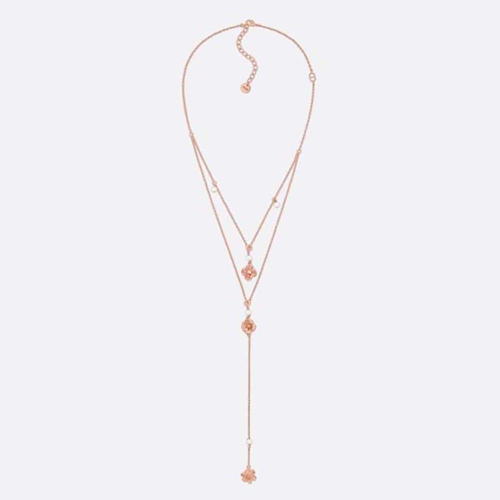 Front view of Dior Women D-Millefiori Necklace Matte Pink-Finish Metal