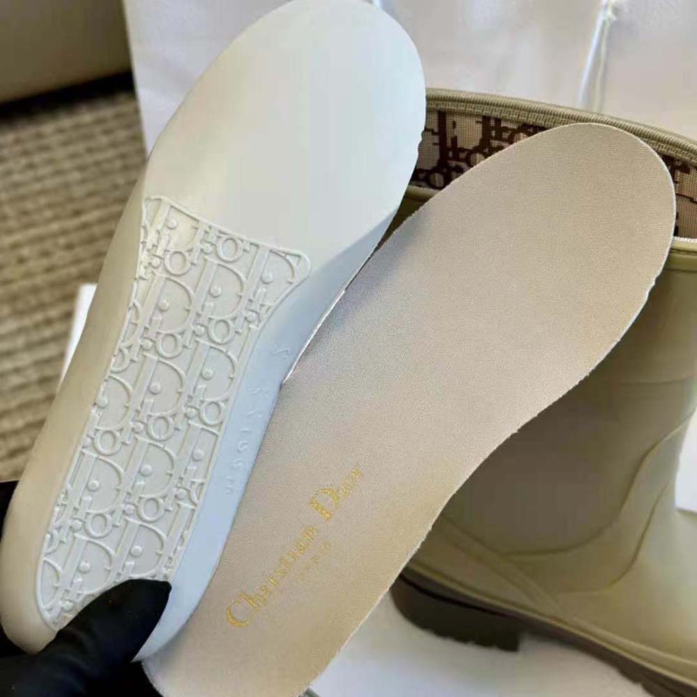 Dior Women Diorunion Rain Boot Beige and Brown Two-Tone Rubber with Dior Union Motif - image 7