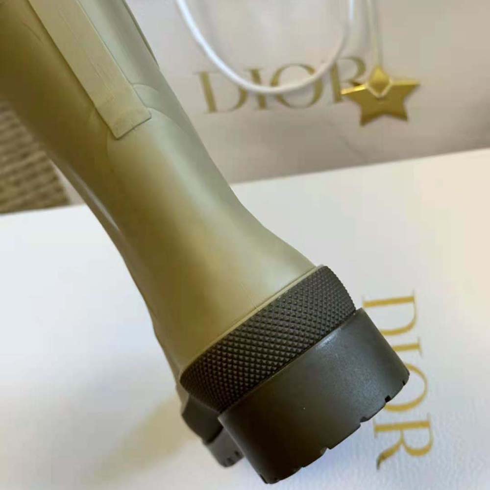 Dior Women Diorunion Rain Boot Beige and Brown Two-Tone Rubber with Dior Union Motif - image 8